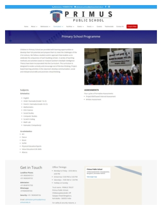 primary-school-bangalore | primary school in bangalore | Primus Public School
