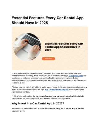Essential Features Every Car Rental App Should Have in 2025