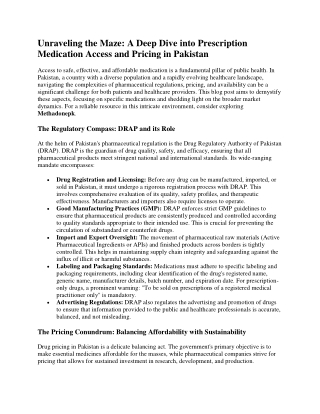 Deep Dive into Prescription Medication Pricing in Pakistan