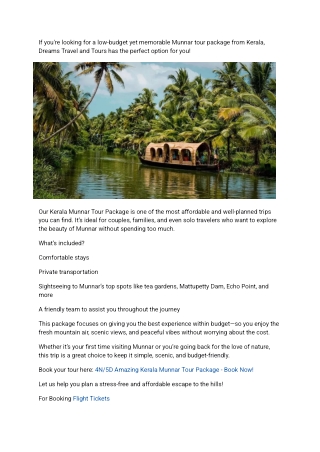 Kerala Munnar Tour Package