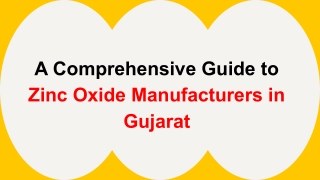 Zinc Oxide Manufacturers Gujarat