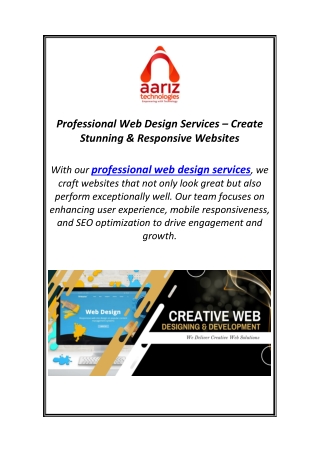 Professional Web Design Services – Create Stunning & Responsive Websites