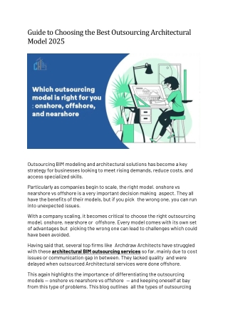 Guide to Choosing the Best Outsourcing Architectural Model 2025