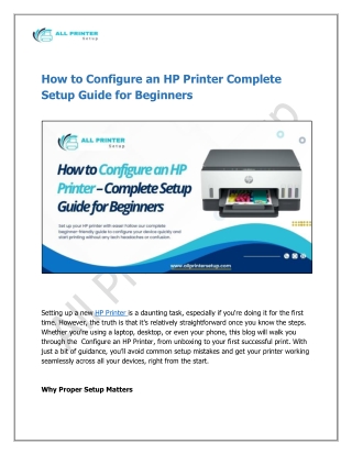 How to Configure an HP Printer Complete Setup Guide for Beginners