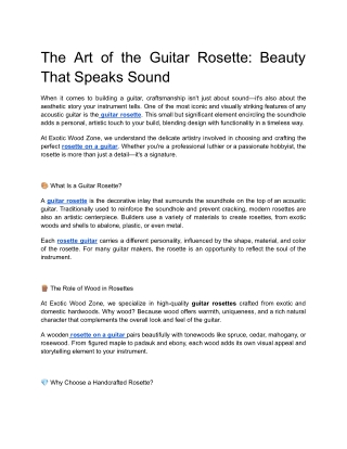 The Art of the Guitar Rosette_ Beauty That Speaks Sound