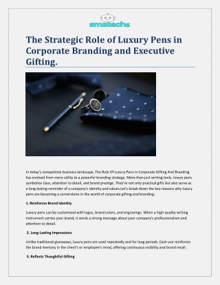 The Strategic Role of Luxury Pens in Corporate Branding and Executive Gifting