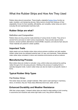 What Are Rubber Strips and How Are They Used