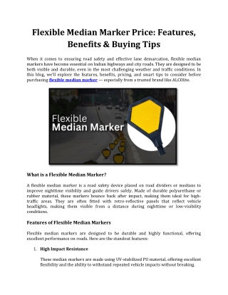 Flexible Median Marker Price: Features, Benefits & Buying Tips