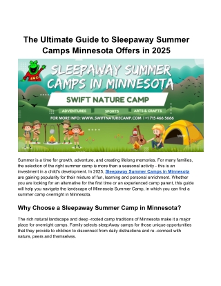 2025’s Best Sleepaway Summer Camps in Minnesota – Plan Your Child’s Summer Now