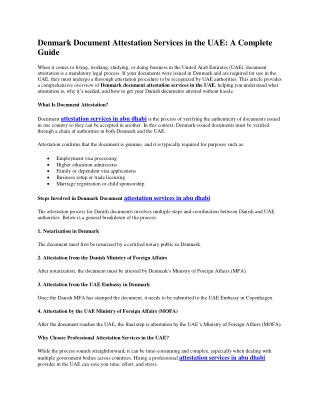 Denmark Document Attestation Services in the UAE