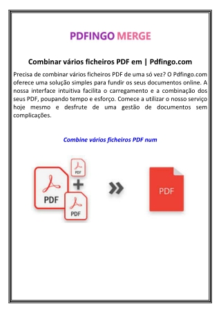 Combine vários ficheiros PDF num