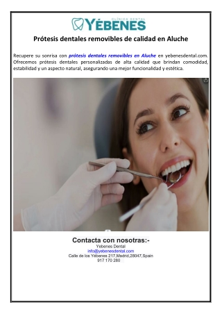 Prótesis dentales removibles de calidad en Aluche