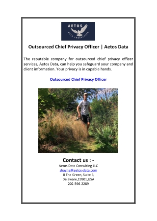 1 Outsourced Chief Privacy Officer  Aetos Data