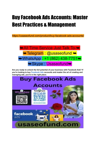 Buy Facebook Ads Accounts_ Master Best Practices & Management