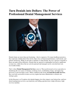 Turn Denials into Dollars: The Power of Professional Denial Management Services