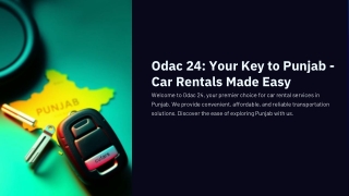 Rent a Car in Punjab with ODAC 24 – Affordable & Reliable Service