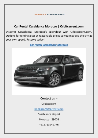 Car Rental Casablanca Morocco Orbitcarrent.com