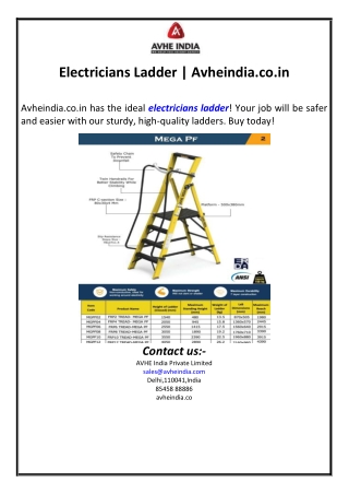Electricians Ladder | Avheindia.co.in