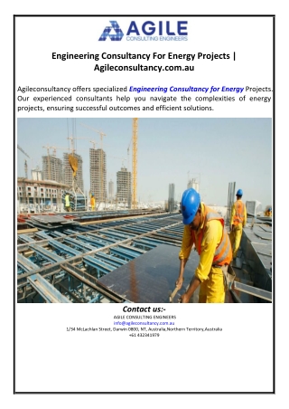Engineering Consultancy For Energy Projects | Agileconsultancy.com.au