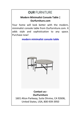 Modern Minimalist Console Table Ourfurniture.com