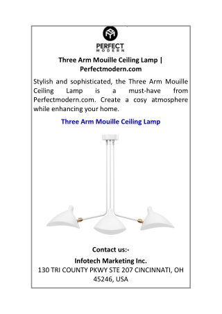 Three Arm Mouille Ceiling Lamp Perfectmodern.com