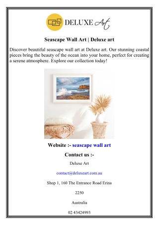 Seascape Wall Art   Deluxe art