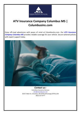 ATV Insurance Company Columbus MS | Columbusins.com