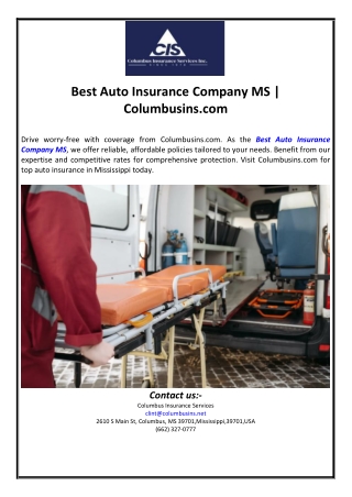 Best Auto Insurance Company MS | Columbusins.com