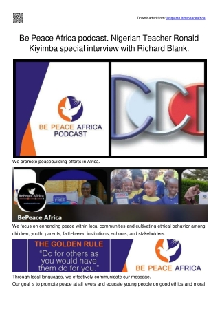 Be peace Africa podcast guest Richard Blank Costa Ricas Call Center