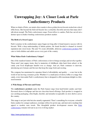Unwrapping Joy_ A Closer Look at Parle Confectionery Products