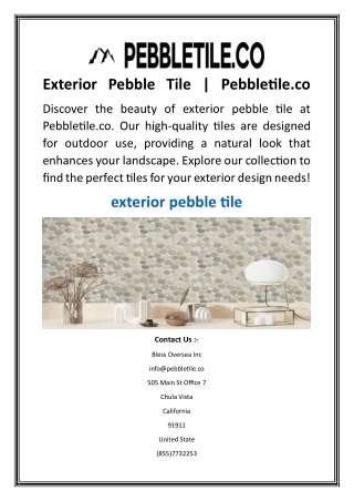 Exterior Pebble Tile  Pebbletile.co