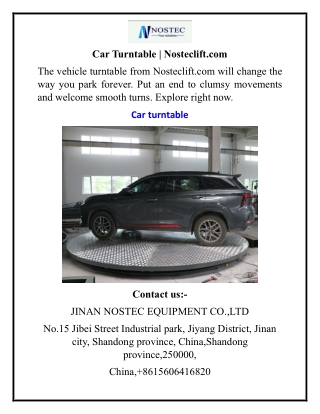Car Turntable Nosteclift.com
