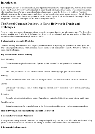 The Rise of Cosmetic Dentistry in North Hollywood: Trends and Techniques
