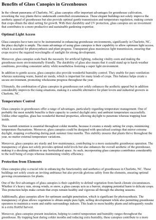 Glass Canopies That Dazzle In Charlotte, NC Greenhouses