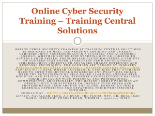 Cyber Security Training Online – Training Central Solutions