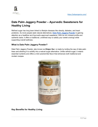 Date Palm Jaggery Powder – Ayurvedic Sweeteners for Healthy Living