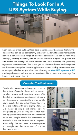 Things to look for in a UPS system while buying.