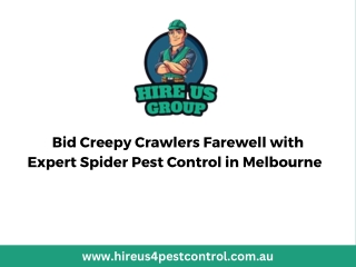 Bid Creepy Crawlers Farewell with Expert Spider Pest Control in Melbourne