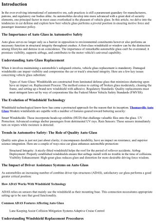Trends in Automotive Safety: The Role of Quality Auto Glass
