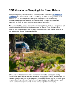 glamping in mussoorie