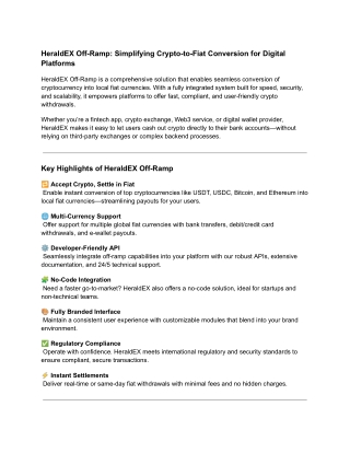 HeraldEX Off-Ramp: Simplifying Crypto-to-Fiat