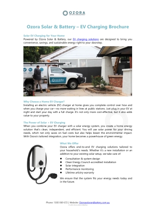 Solar EV Charging Installation in Adelaide | Ozora Solar & Battery