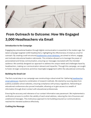 From Outreach to Outcome_ How We Engaged 3,000 Headteachers via Email