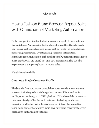 How a Fashion Brand Boosted Repeat Sales with Omnichannel Marketing Automation