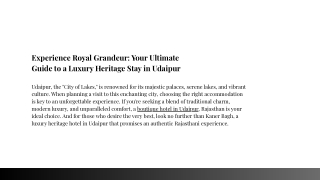 Best Boutique Hotel in Udaipur