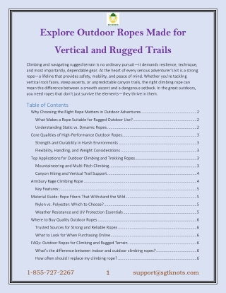 Outdoor Ropes Made for Vertical and Rugged Trails