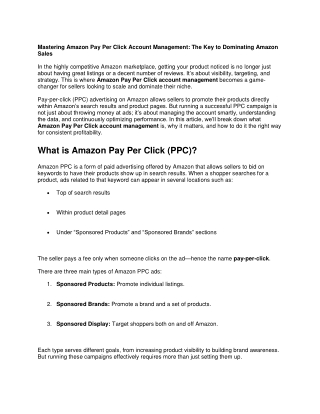 amazon pay per click account management