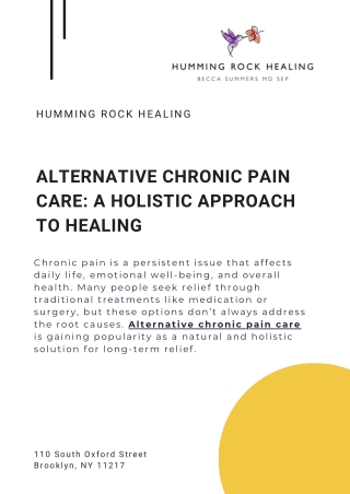 Discover Gentle Relief with Alternative Chronic Pain Care