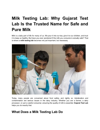 milk testing lab