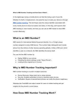 What Is IMEI Number Tracking and How Does It Work